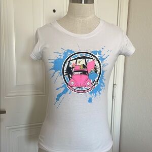 Trendy White Graphic Short Sleeve Tee